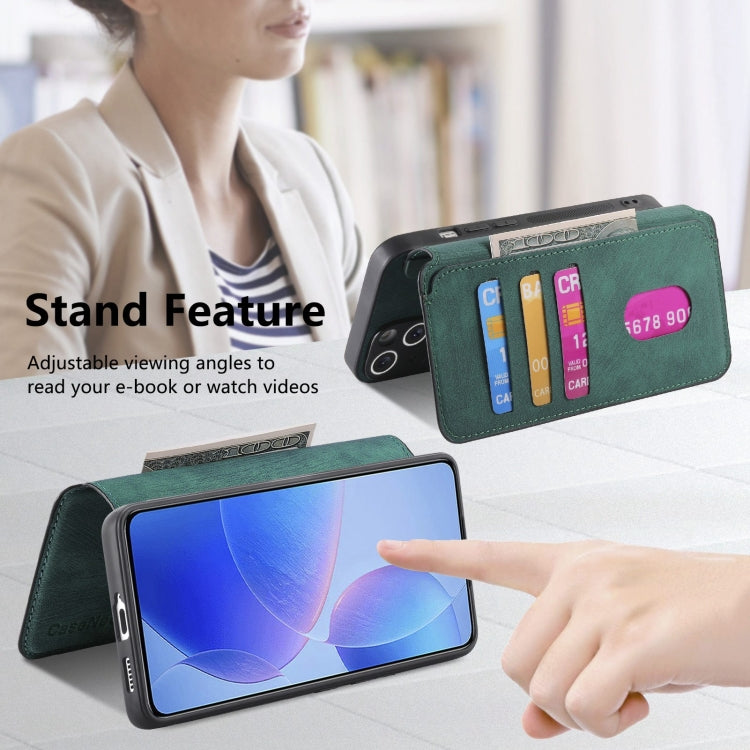 Pour étui Xiaomi Poco F6 ProÉtui de téléphone en cuir rétro anti-RFID Neo MagSafe (vert)