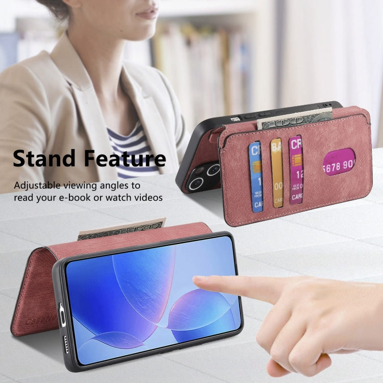 Pour Xiaomi Poco F6 Pro Étui Neo MagSafe RFID Antivol Rétro Cuir Étui Téléphone (Rose)