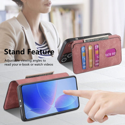 Pour Xiaomi Poco F6 Pro Étui Neo MagSafe RFID Antivol Rétro Cuir Étui Téléphone (Rose)