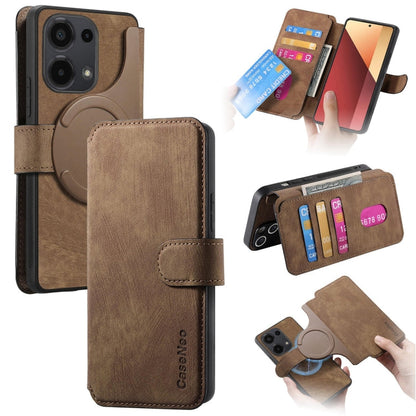 For Xiaomi Poco M6 Pro 4G CaseNeo MagSafe RFID Anti-theft Retro Leather Phone Case(Brown)