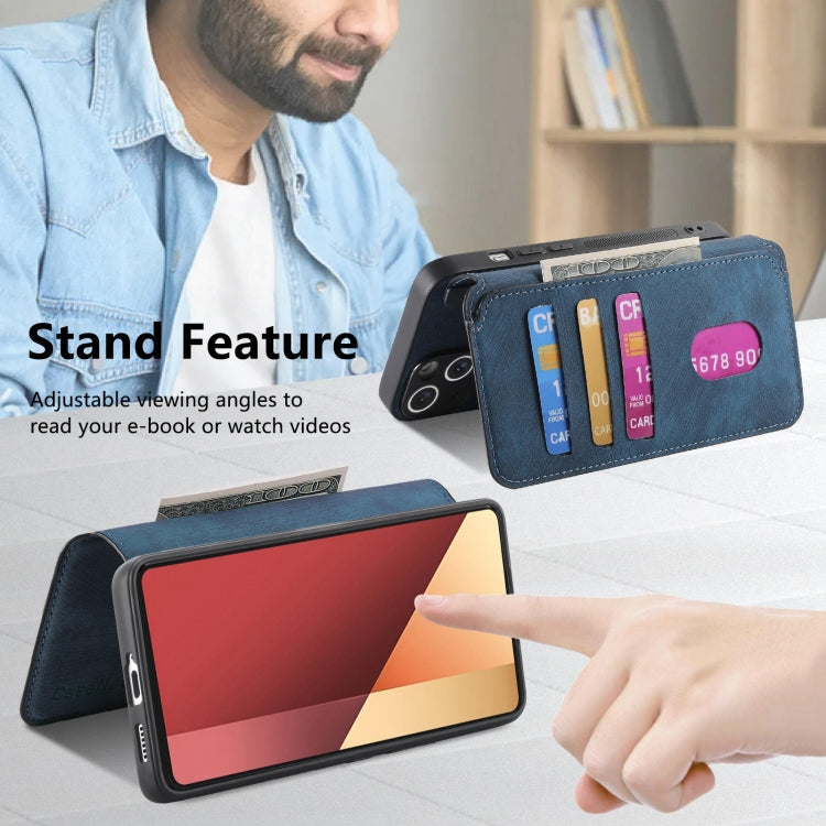 For Xiaomi Poco M6 Pro 4G CaseNeo MagSafe RFID Anti-theft Retro Leather Phone Case(Blue)