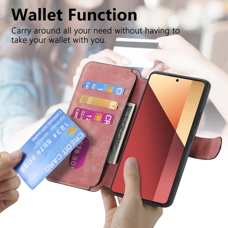 For Xiaomi Poco M6 Pro 4G CaseNeo MagSafe RFID Anti-theft Retro Leather Phone Case(Pink)