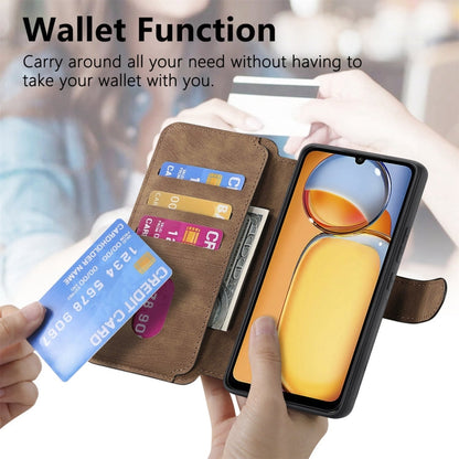 For Xiaomi Poco M6 CaseNeo MagSafe RFID Anti-theft Retro Leather Phone Case(Brown)