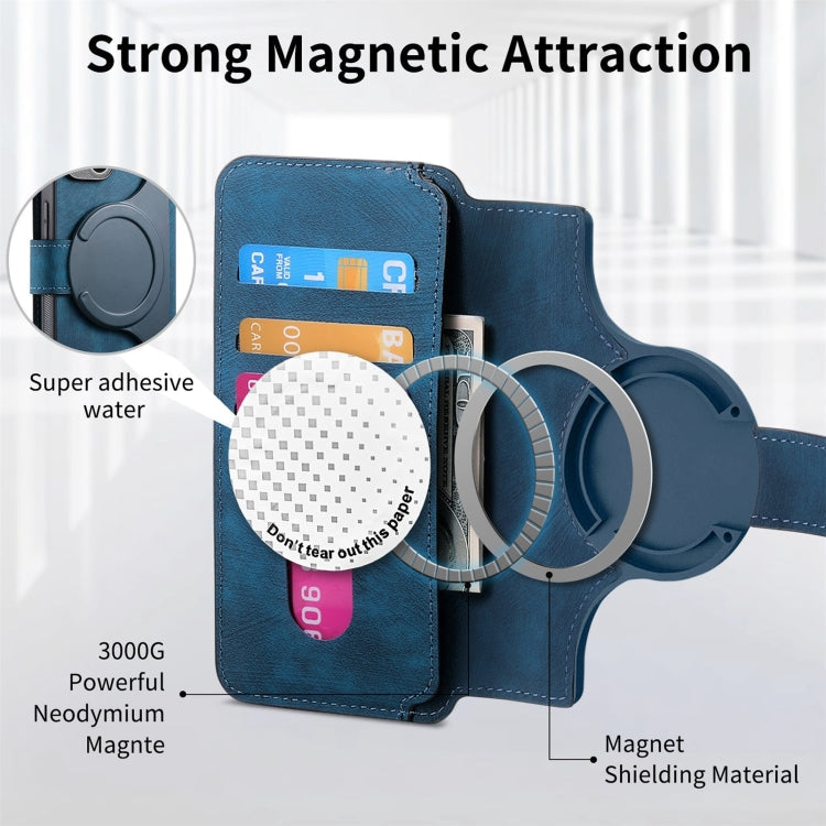 For Xiaomi Poco M6 CaseNeo MagSafe RFID Anti-theft Retro Leather Phone Case(Blue)