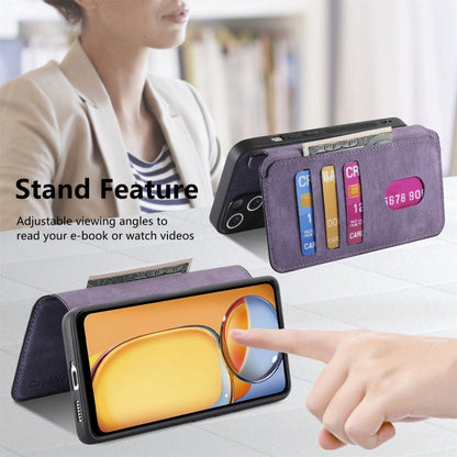 For Xiaomi Poco M6 CaseNeo MagSafe RFID Anti-theft Retro Leather Phone Case(Purple)