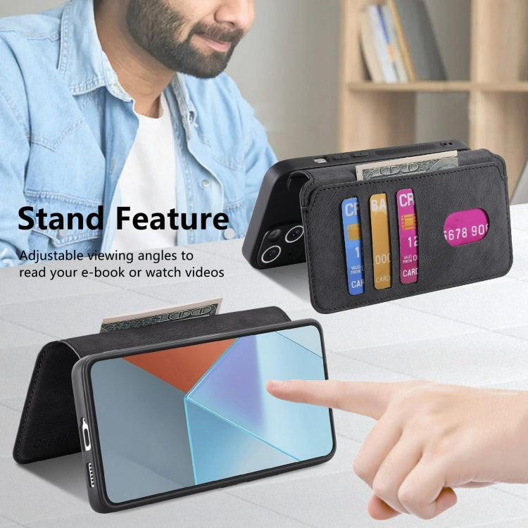 For Xiaomi Poco X6 5G CaseNeo MagSafe RFID Anti-theft Retro Leather Phone Case(Black)