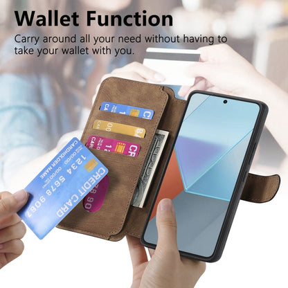 For Xiaomi Poco X6 5G CaseNeo MagSafe RFID Anti-theft Retro Leather Phone Case(Brown)