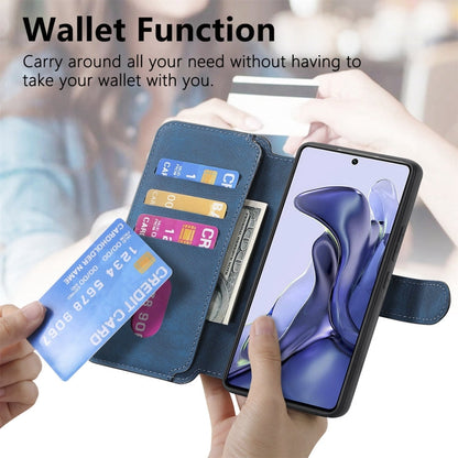 For Xiaomi Mi 11T / 11T Pro 5G CaseNeo MagSafe RFID Anti-theft Retro Leather Phone Case(Blue)