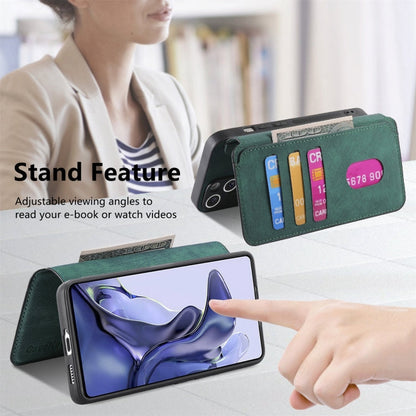 Pour Xiaomi Mi 11T / 11T Pro 5G Coque Étui en cuir rétro Neo MagSafe RFID anti-vol (Vert)