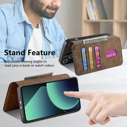 Pour Xiaomi 13T / 13T Pro ÉtuiCoque de téléphone en cuir rétro Neo MagSafe RFID anti-vol (marron)