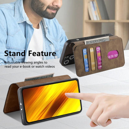 For Xiaomi Poco X3 NFC CaseNeo MagSafe RFID Anti-theft Retro Leather Phone Case(Brown)