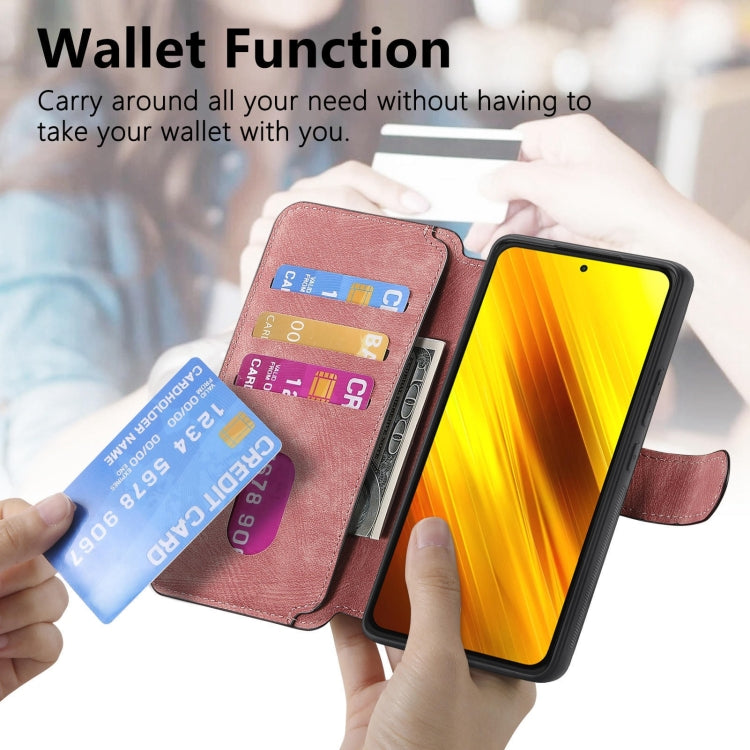 For Xiaomi Poco X3 NFC CaseNeo MagSafe RFID Anti-theft Retro Leather Phone Case(Pink)