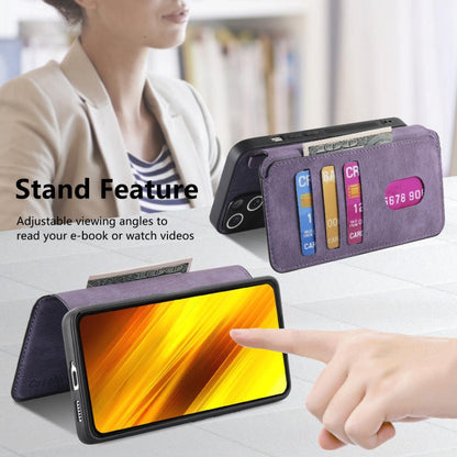 Pour étui Xiaomi Poco X3 NFCÉtui de téléphone en cuir rétro anti-vol Neo MagSafe RFID (violet)