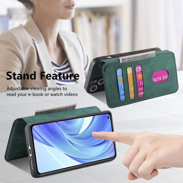 For Xiaomi Mi 11 Lite CaseNeo MagSafe RFID Anti-theft Retro Leather Phone Case(Green)