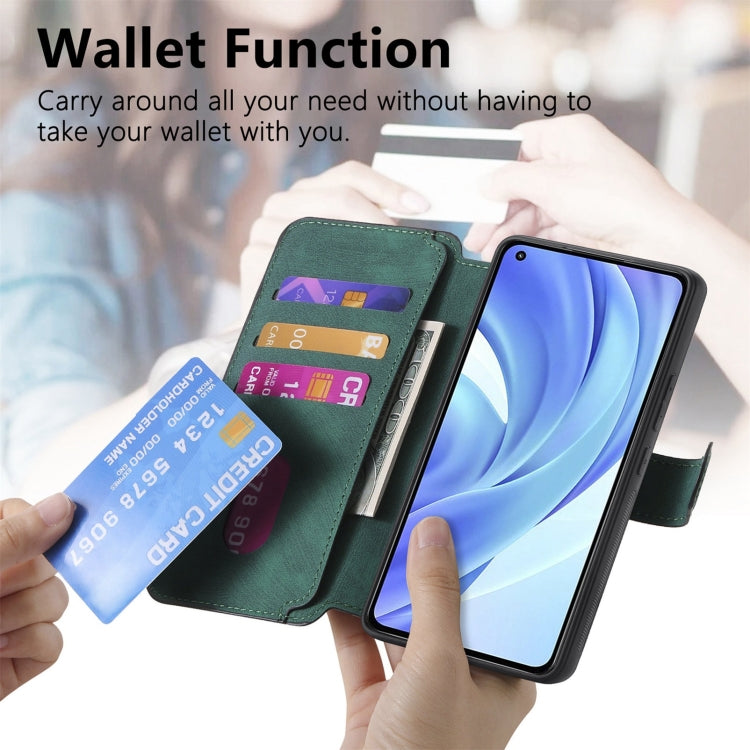 For Xiaomi Mi 11 Lite CaseNeo MagSafe RFID Anti-theft Retro Leather Phone Case(Green)