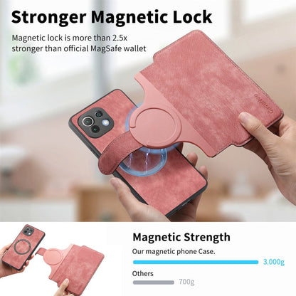 For Xiaomi Mi 11 Lite CaseNeo MagSafe RFID Anti-theft Retro Leather Phone Case(Pink)