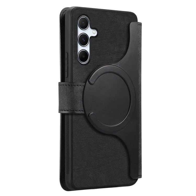 For Galaxy A55 5G CaseNeo MagSafe RFID Anti-theft Retro Leather Phone Case(Black)