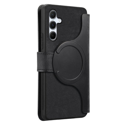 For Galaxy A55 5G CaseNeo MagSafe RFID Anti-theft Retro Leather Phone Case(Black)