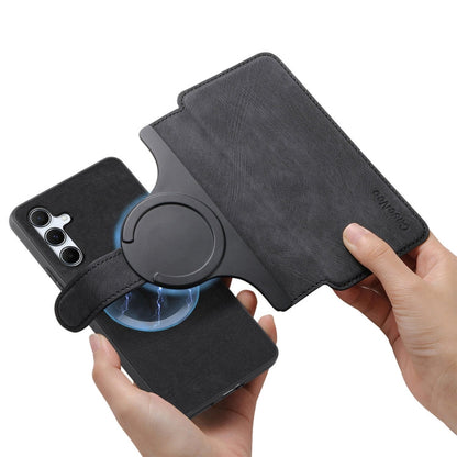 For Galaxy A55 5G CaseNeo MagSafe RFID Anti-theft Retro Leather Phone Case(Black)