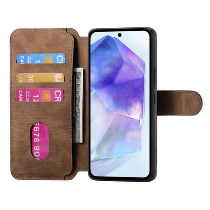 For Galaxy A55 5G CaseNeo MagSafe RFID Anti-theft Retro Leather Phone Case(Brown)