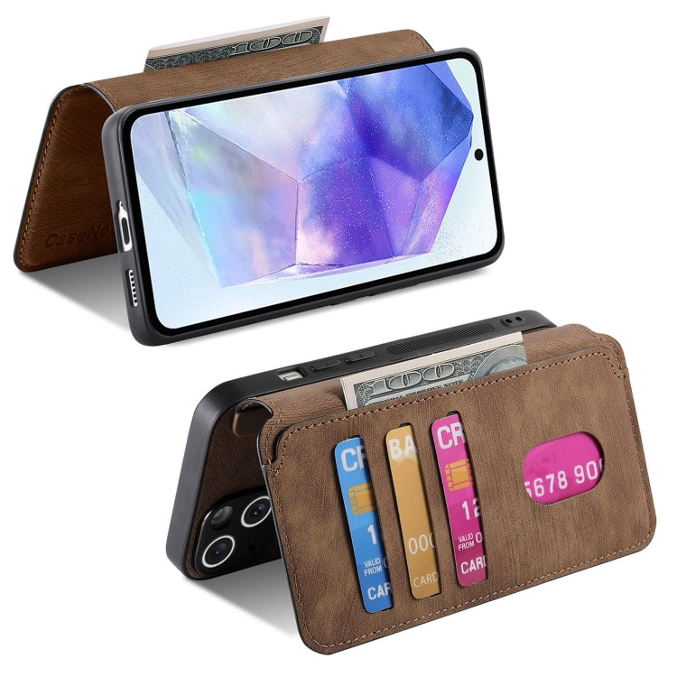 For Galaxy A55 5G CaseNeo MagSafe RFID Anti-theft Retro Leather Phone Case(Brown)