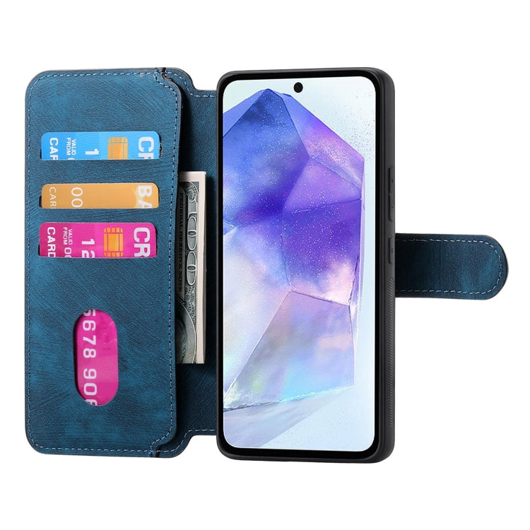 For Galaxy A55 5G CaseNeo MagSafe RFID Anti-theft Retro Leather Phone Case(Blue)