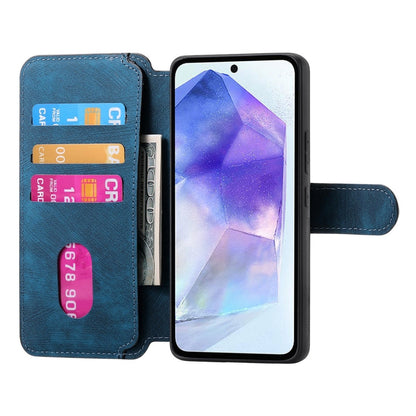 For Galaxy A55 5G CaseNeo MagSafe RFID Anti-theft Retro Leather Phone Case(Blue)