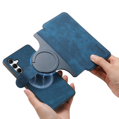 For Galaxy A55 5G CaseNeo MagSafe RFID Anti-theft Retro Leather Phone Case(Blue)