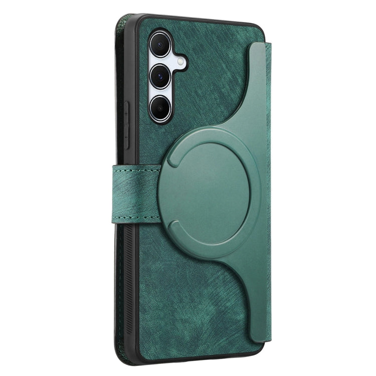 For Galaxy A55 5G CaseNeo MagSafe RFID Anti-theft Retro Leather Phone Case(Green)
