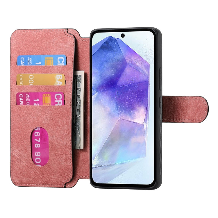 For Galaxy A55 5G CaseNeo MagSafe RFID Anti-theft Retro Leather Phone Case(Pink)