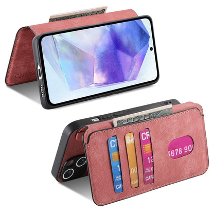 For Galaxy A55 5G CaseNeo MagSafe RFID Anti-theft Retro Leather Phone Case(Pink)