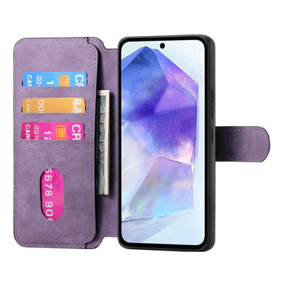 For Galaxy A55 5G CaseNeo MagSafe RFID Anti-theft Retro Leather Phone Case(Purple)