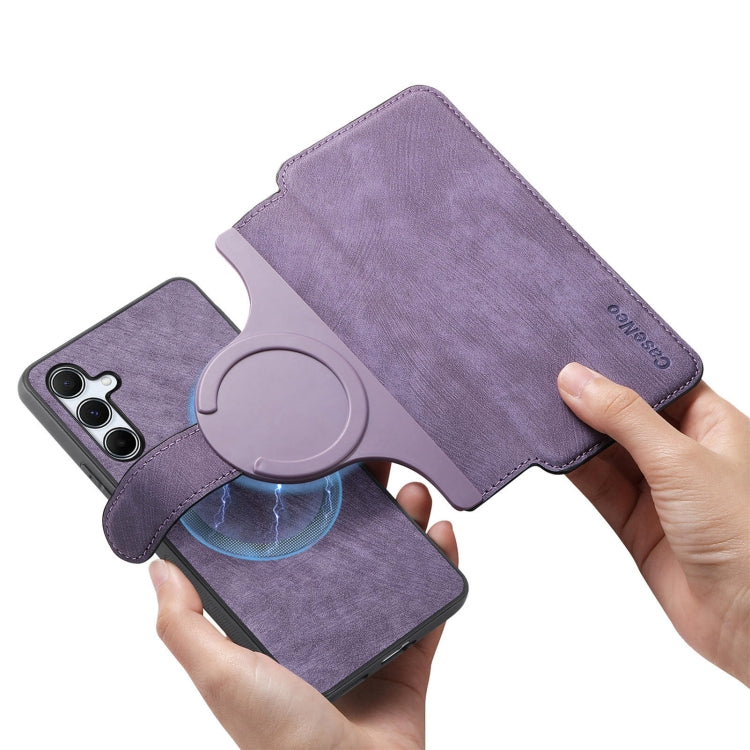 For Galaxy A55 5G CaseNeo MagSafe RFID Anti-theft Retro Leather Phone Case(Purple)