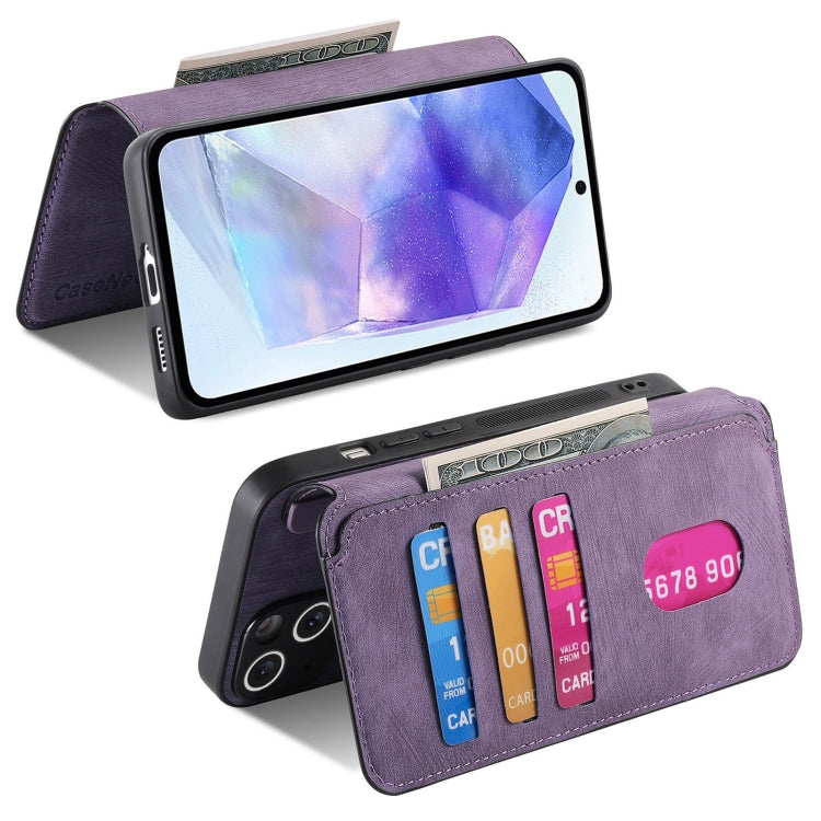 For Galaxy A55 5G CaseNeo MagSafe RFID Anti-theft Retro Leather Phone Case(Purple)