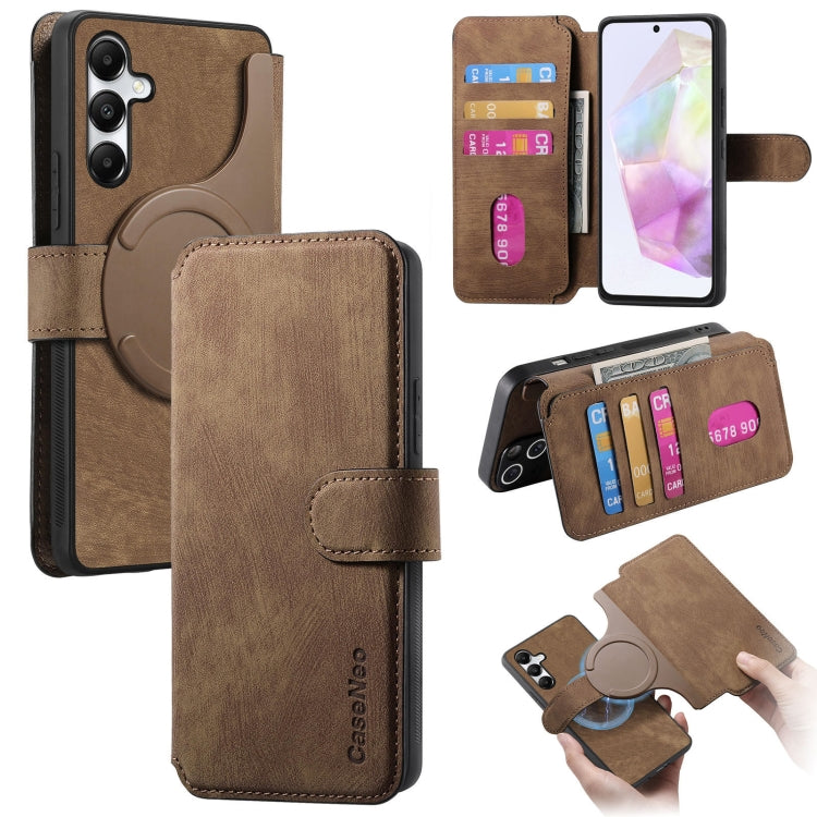 For Galaxy A35 5G CaseNeo MagSafe RFID Anti-theft Retro Leather Phone Case(Brown)