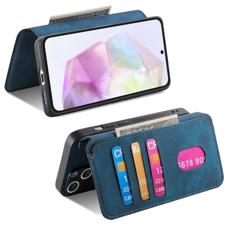 For Galaxy A35 5G CaseNeo MagSafe RFID Anti-theft Retro Leather Phone Case(Blue)