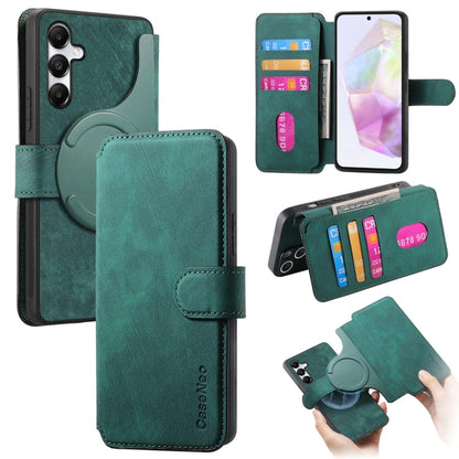 For Galaxy A35 5G CaseNeo MagSafe RFID Anti-theft Retro Leather Phone Case(Green)