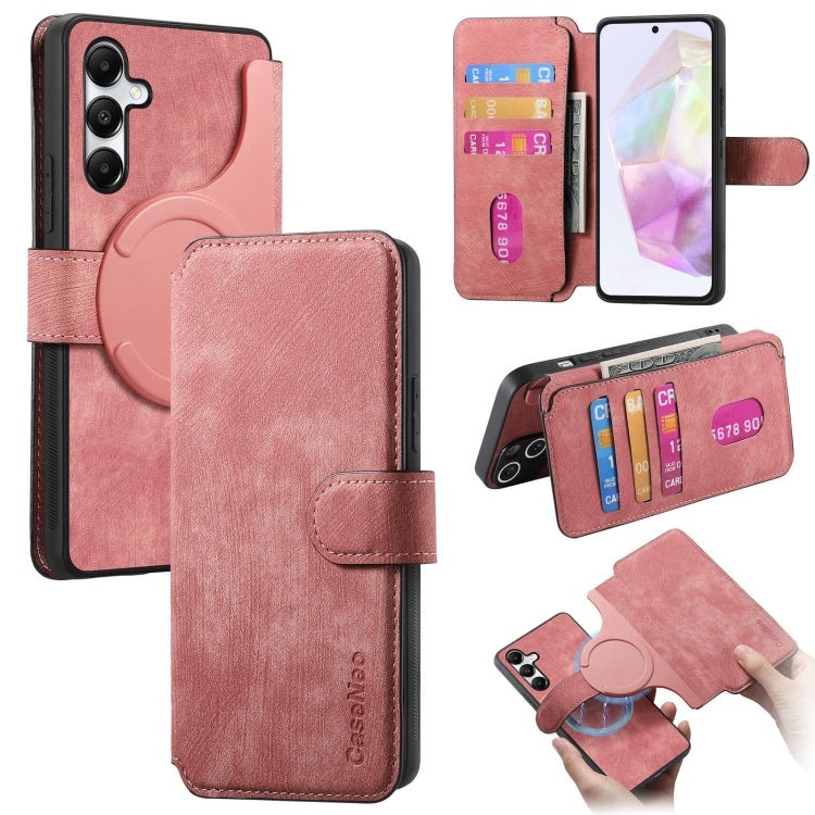 For Galaxy A35 5G CaseNeo MagSafe RFID Anti-theft Retro Leather Phone Case(Pink)