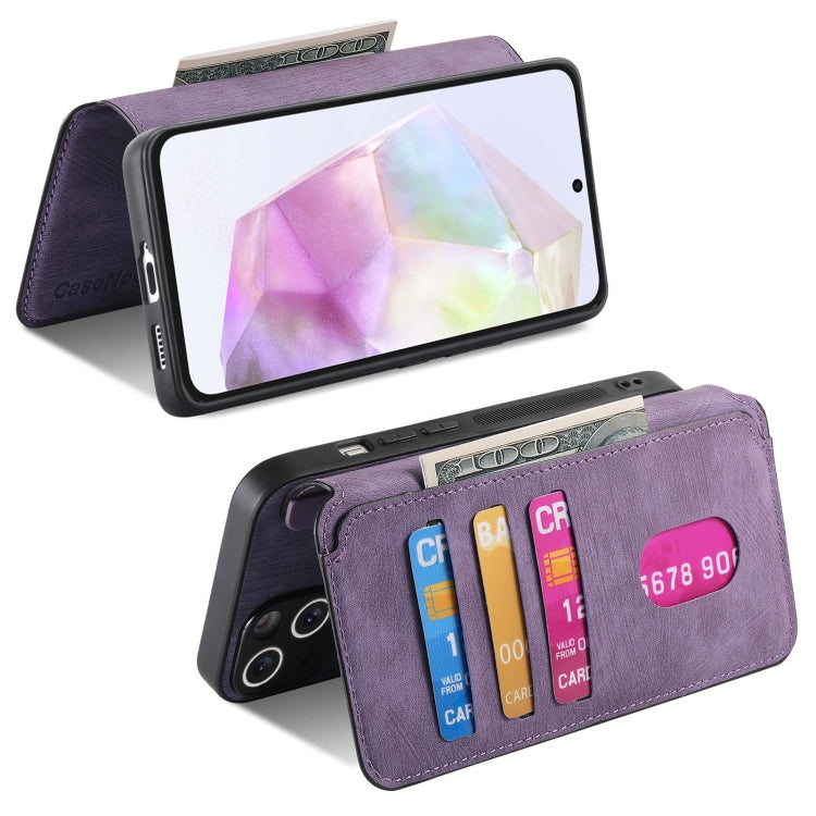 For Galaxy A35 5G CaseNeo MagSafe RFID Anti-theft Retro Leather Phone Case(Purple)