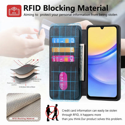 For Galaxy A15 5G CaseNeo MagSafe RFID Anti-theft Retro Leather Phone Case(Black)