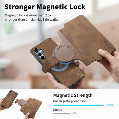 For Galaxy A15 5G CaseNeo MagSafe RFID Anti-theft Retro Leather Phone Case(Brown)