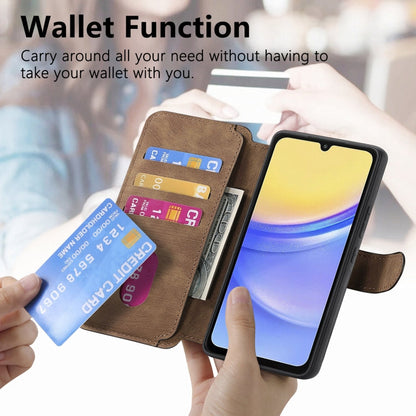 For Galaxy A15 5G CaseNeo MagSafe RFID Anti-theft Retro Leather Phone Case(Brown)