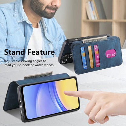 For Galaxy A15 5G CaseNeo MagSafe RFID Anti-theft Retro Leather Phone Case(Blue)