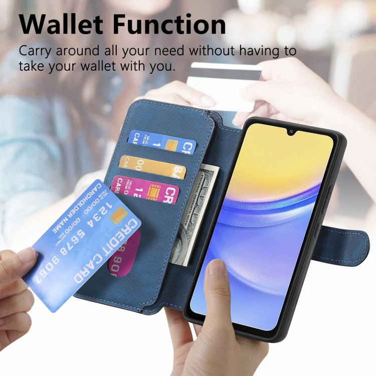 For Galaxy A15 5G CaseNeo MagSafe RFID Anti-theft Retro Leather Phone Case(Blue)