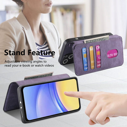 For Galaxy A15 5G CaseNeo MagSafe RFID Anti-theft Retro Leather Phone Case(Purple)