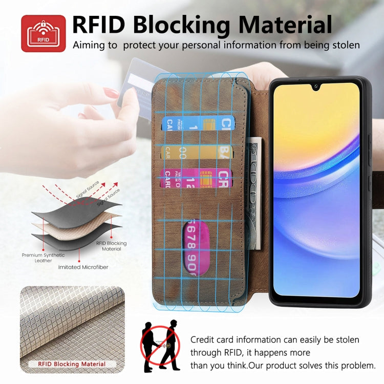 For Galaxy A25 5G CaseNeo MagSafe RFID Anti-theft Retro Leather Phone Case(Brown)