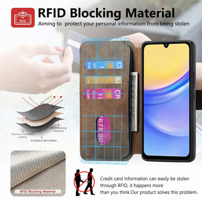 For Galaxy A25 5G CaseNeo MagSafe RFID Anti-theft Retro Leather Phone Case(Brown)