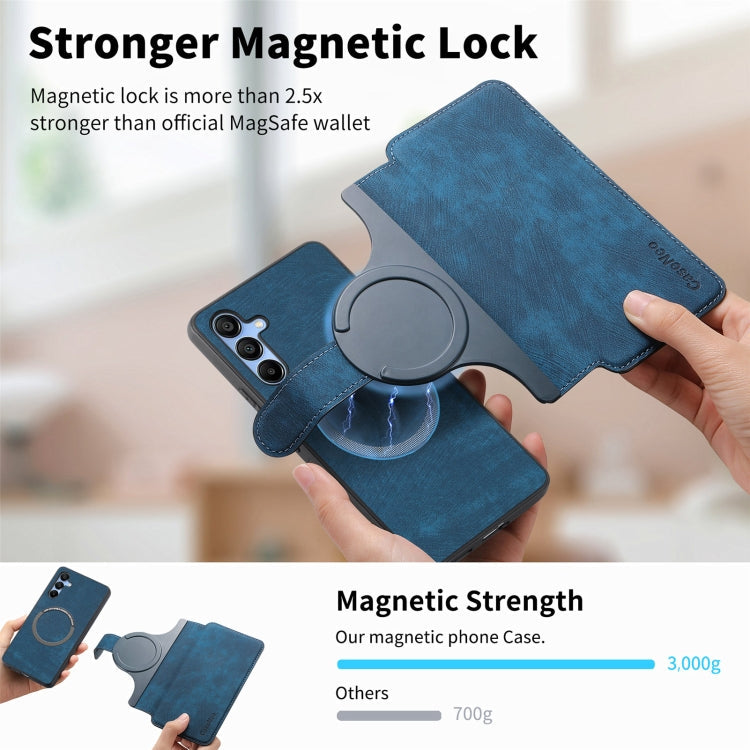 For Galaxy A25 5G CaseNeo MagSafe RFID Anti-theft Retro Leather Phone Case(Blue)