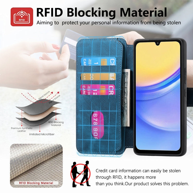 For Galaxy A25 5G CaseNeo MagSafe RFID Anti-theft Retro Leather Phone Case(Blue)