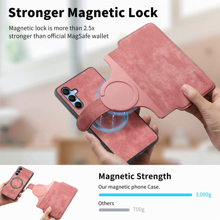 For Galaxy A25 5G CaseNeo MagSafe RFID Anti-theft Retro Leather Phone Case(Pink)